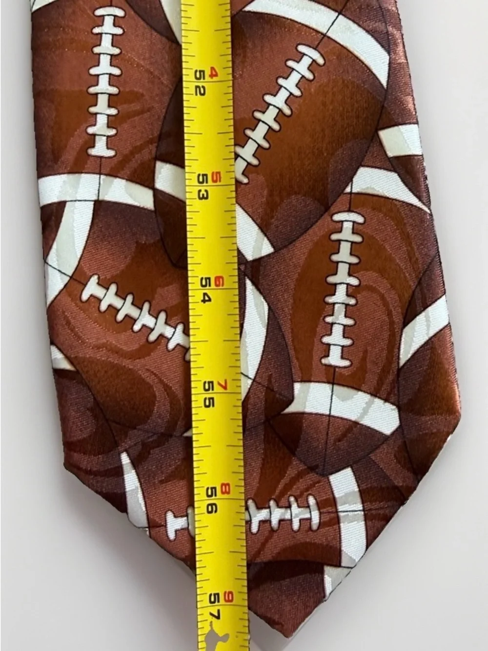 Steven Harris Mens Football Necktie Brown Novelty Sports Gameday Coach Tie 57.5